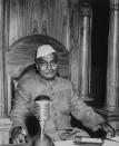 <p>Portrait of Indian President Rajendra Prasad following his appointment, at the Constitutional Assembly in New Delhi, January 31st 1950. (Photo by Fox Photos/Hulton Archive/Getty Images)</p> 