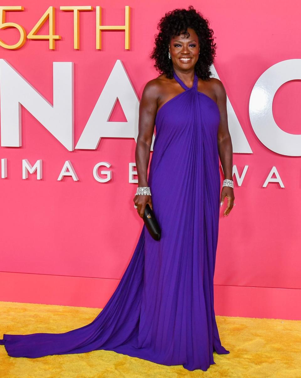 PASADENA, CALIFORNIA - FEBRUARY 25: Viola Davis arrives to the 54th Annual NAACP Image Awards at Pasadena Civic Auditorium on February 25, 2023 in Pasadena, California. (Photo by Aaron J. Thornton/Getty Images)