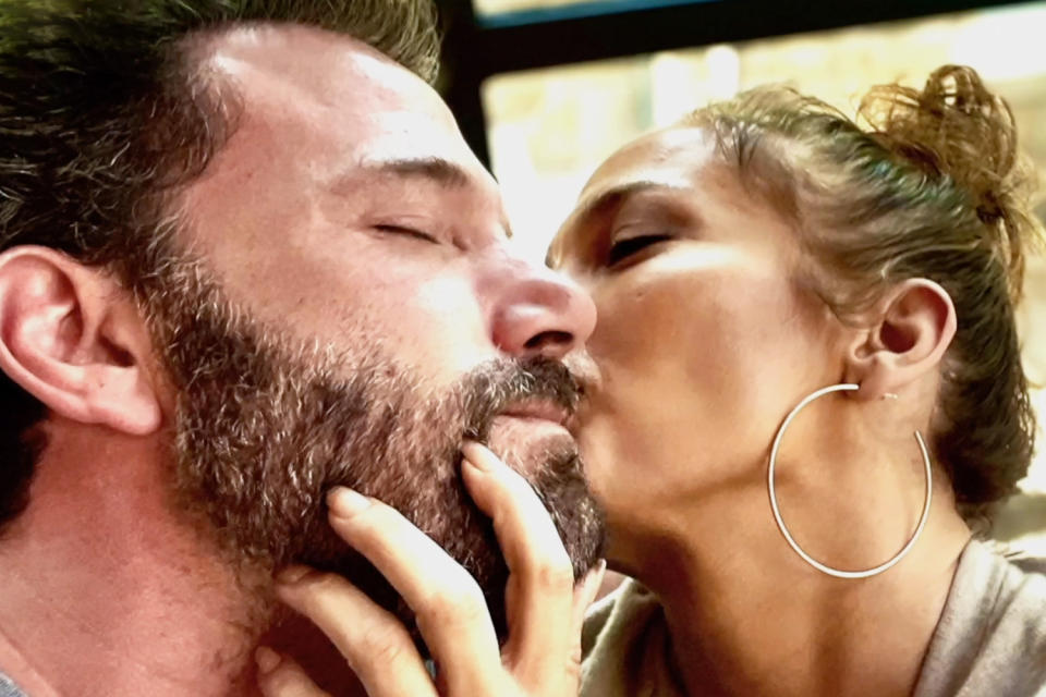 <p>For Valentine's Day, Ben <a href="https://people.com/movies/jennifer-lopez-early-valentines-day-present-ben-affleck-marry-me/" rel="nofollow noopener" target="_blank" data-ylk="slk:surprised his sweetheart with a montage of photos from their romantic past;elm:context_link;itc:0;sec:content-canvas" class="link ">surprised his sweetheart with a montage of photos from their romantic past</a> set to the theme from her new film <em>Marry Me,</em> "On My Way."</p>