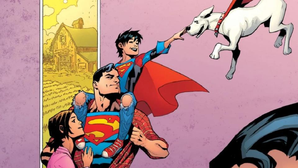 Superman, Lois, and Jonathan Kent.