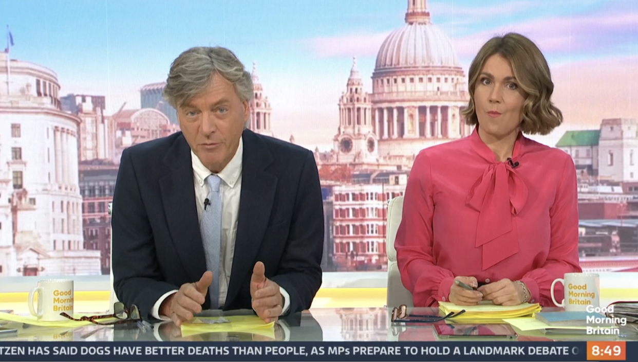 Richard Madeley and Susanna Reid on Good Morning Britain on Monday.