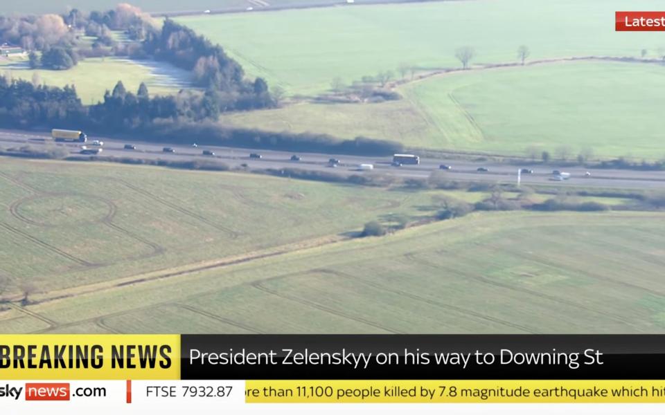 Mr Zelensky is heading towards London - Sky News