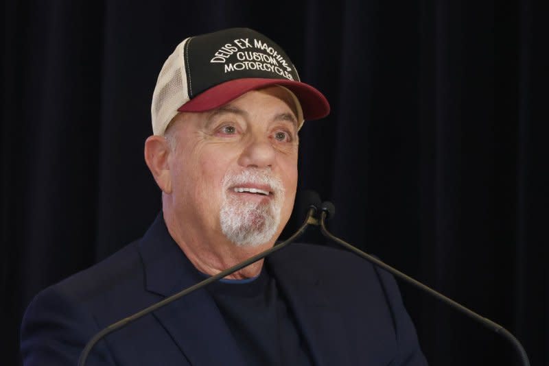 Billy Joel attends a press conference in June. File Photo by John Angelillo/UPI