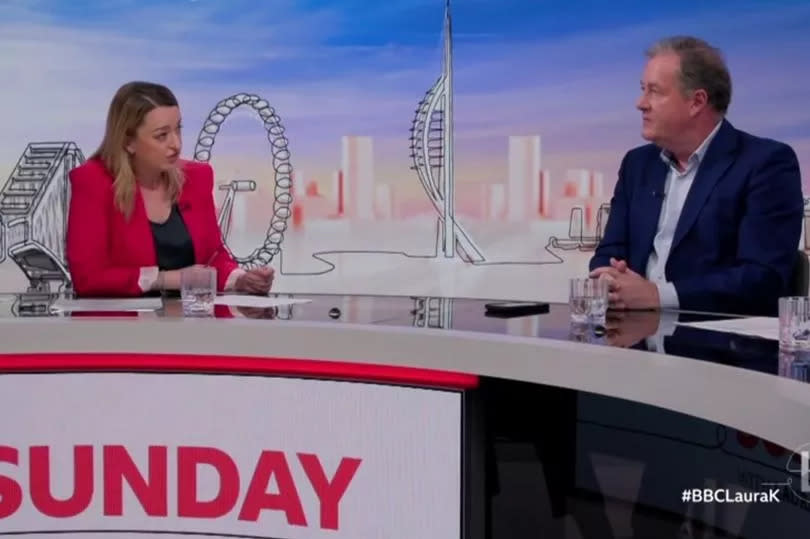 Piers Morgan appeared on the BBC's Sunday with Laura Kuenssberg