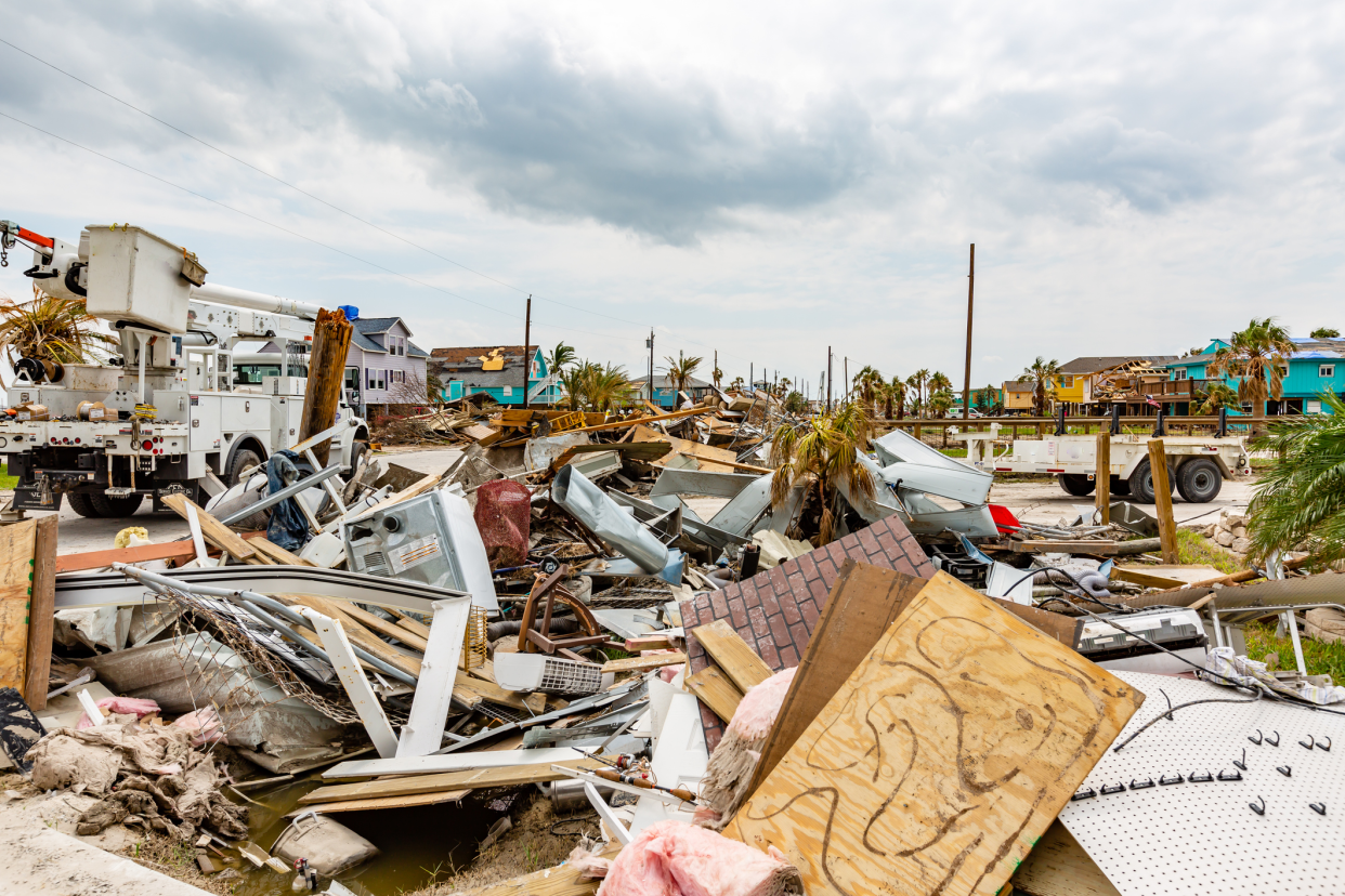 Pieces of Home in the Foreground, Damage Done From Hurricane Harvey, 2017