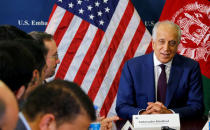 U.S. special envoy for peace in Afghanistan, Zalmay Khalilzad, talks with local reporters at the U.S. embassy in Kabul, Afghanistan November 18, 2018. U.S embassy/Handout via Reuters