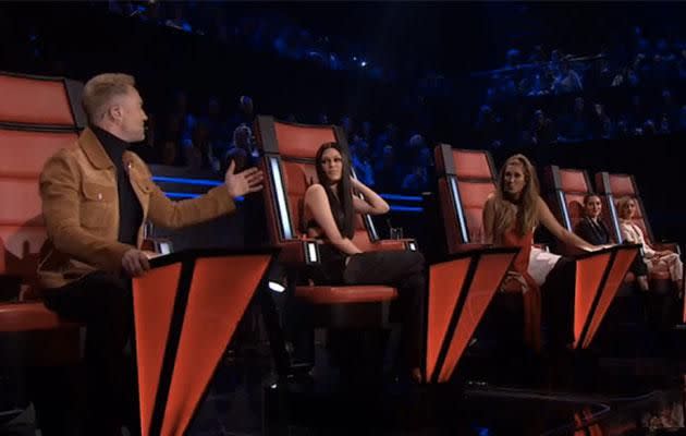 Delta and Jessie J clashed with Ronan Keating on last night's <i>The Voice</i>. Photo: Twitter