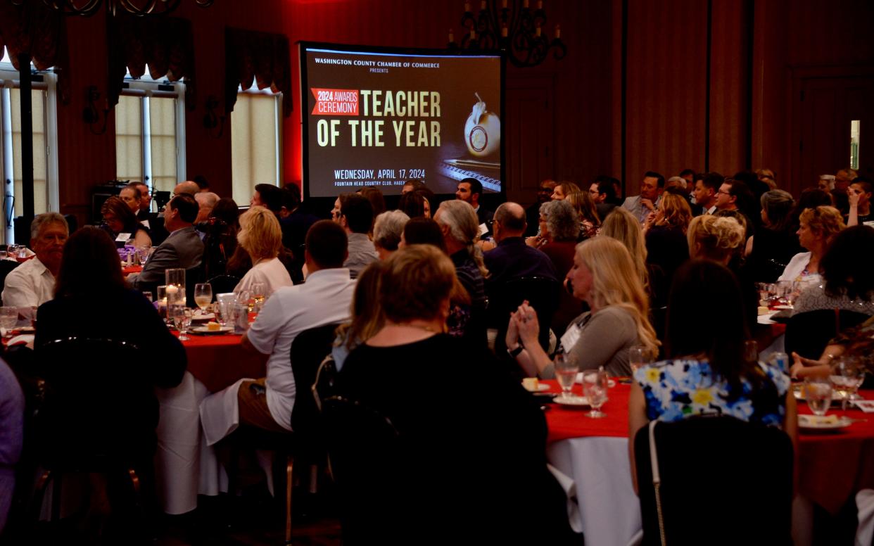 About 175 people attended the 2024-2025 WCPS Teacher of the Year banquet Wednesday evening at the Fountain Head Country Club.