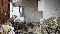 <p>An apartment unit sits destroyed from Hurricane Harvey in Refugio, Texas, Monday, Aug. 28, 2017. (Photo: Nick Wagner/Austin American-Statesman via AP) </p>