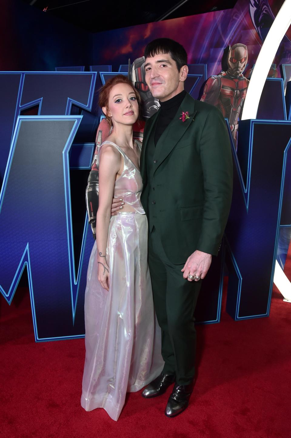 (L-R) Evelyn Leigh and David Dastmalchian attend the "Ant-Man and The Wasp: Quantumania" world premiere at Regency Village Theatre in Westwood, California on February 06, 2023.