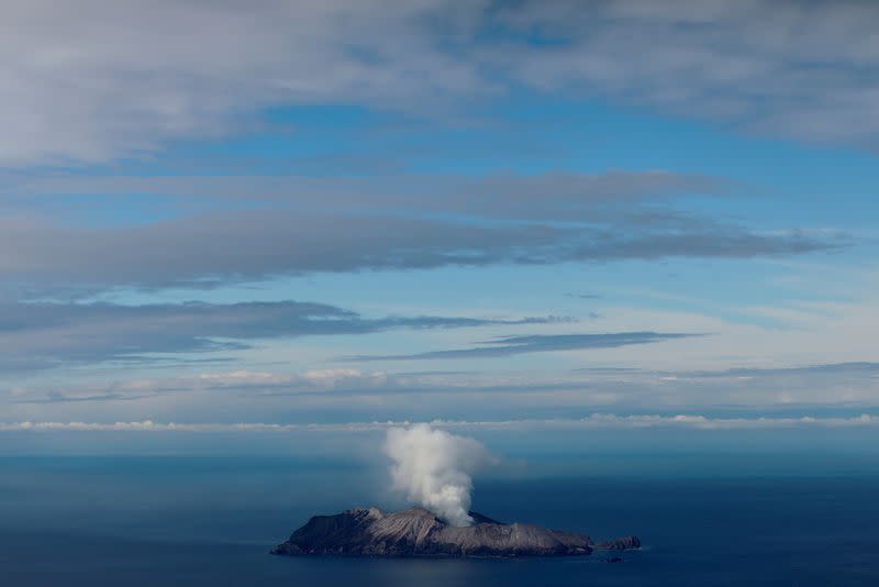 FILE PHOTO: An aerial view of the Whakaari, also known as White Island volcano, in New Zealand