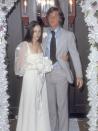 <p>The son of the famous Rat Pack member and the <em>Romeo and Juliet</em> actress tied the knot at the Riviera Hotel. Hussey's floral lace sleeves perfectly matched Martin's white lapel pin.</p>