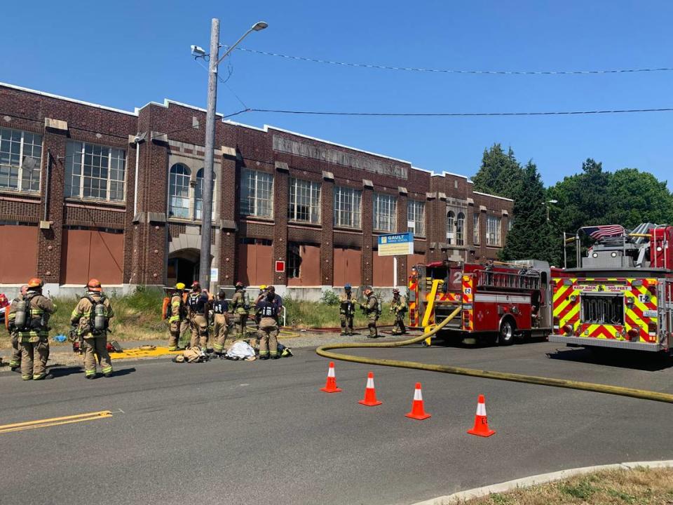 A fire broke out Monday afternoon at the former Gault Middle School building, located at 1115 E. Division Lane. According to Tacoma Fire Department, the fire was contained to a room on the first floor. The cause of the fire is under investigation.