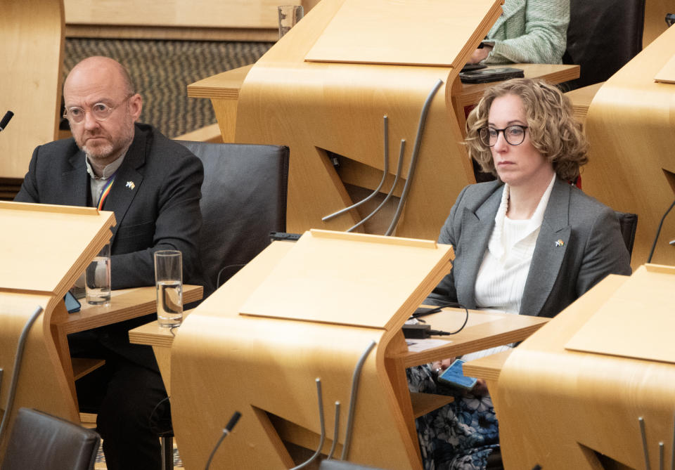 Scottish Greens Patrick Harvie and Lorna Slater were furious when they lost their roles in Government as Humza Yousaf terminated the powersharing agreement (Lesley Martin/PA)