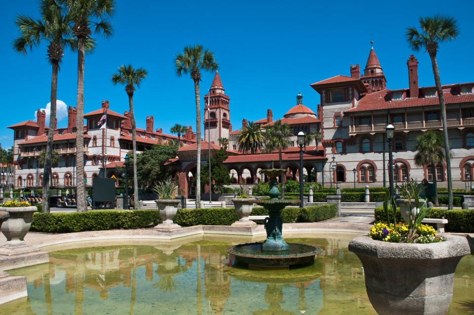 <p>St. Augustine is considered America's Oldest City, and it's full of Spanish influence, from the architecture to the cuisine. Don't miss <a href="https://villazorayda.com/" rel="nofollow noopener" target="_blank" data-ylk="slk:Villa Zorayda Musuem;elm:context_link;itc:0;sec:content-canvas" class="link ">Villa Zorayda Musuem</a>, an estate inspired by the 12th-century Moorish Alhambra Palace in Granda that's full of swoon-worthy antiquities. If you're looking for Minorcan-inspired flavors, don't miss out on dinner at <a href="http://michaelssa.com/" rel="nofollow noopener" target="_blank" data-ylk="slk:Michael's;elm:context_link;itc:0;sec:content-canvas" class="link ">Michael's</a> before heading back to your Spanish Colonial digs at <a href="https://www.marriott.com/hotels/travel/jaxak-casa-monica-resort-and-spa-autograph-collection/" rel="nofollow noopener" target="_blank" data-ylk="slk:Casa Monica Resort & Spa;elm:context_link;itc:0;sec:content-canvas" class="link ">Casa Monica Resort & Spa</a>.</p>