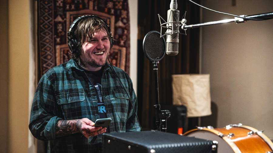  Brian Fallon in the studio. 