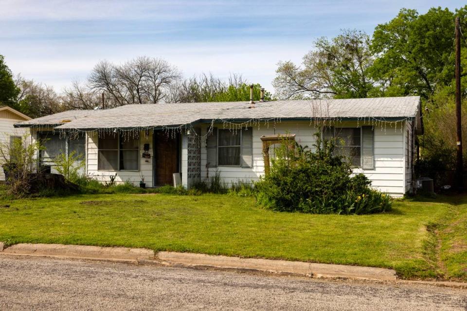 A shed behind this home is the last known residence of Noel Rodriguez-Alvarez in Everman, Texas, on Tuesday, March 26, 2023. Noel has not been seen since November 2022.