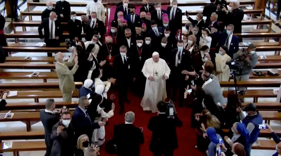 Pope Francis visits Our Lady of Salvation churchReuters