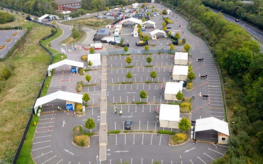 An almost empty test facility in Guildford, Surrey, yesterday lunchtime - CHRIS GORMAN/BIG LADDER  