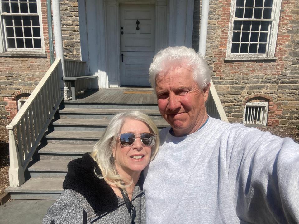 Marjorie Hershberg in a selfie with her husband, Eddy.