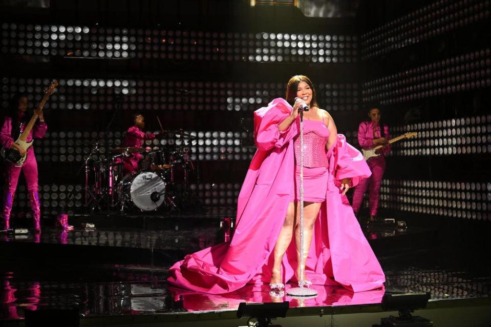 Lizzo, performing on an April 16 episode of "Saturday Night Live." (She returned for NBC's late-night show's Christmas episode on Dec. 17).