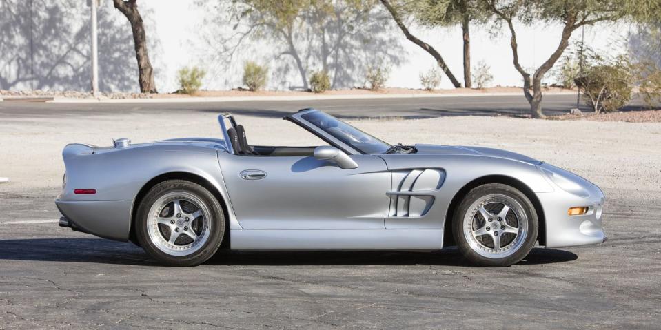 <p>This car represented Shelby's attempt to recreate the magic of the original Cobra. It didn't quite pan out, with under 250 built, but it's still a neat artifact. This was the first one off the line and it's supercharged for 600 hp. </p>