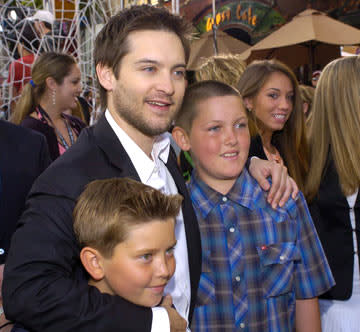 Tobey Maguire with brothers Weston and Jopaul at the Los Angeles premiere of Columbia Pictures' Spider-Man 2