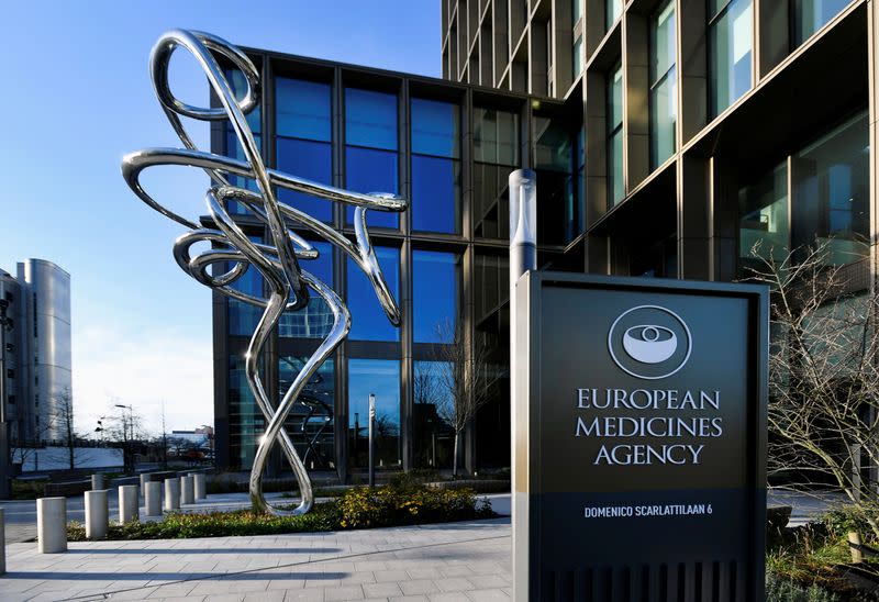 FILE PHOTO: Exterior of EMA, European Medicines Agency is seen in Amsterdam