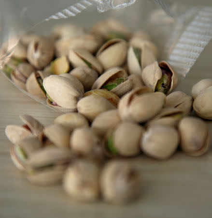 FILE PHOTO: A bag of pistachio nuts is shown in San Francisco, California March 31, 2009. REUTERS/Robert Galbraith/File Photo