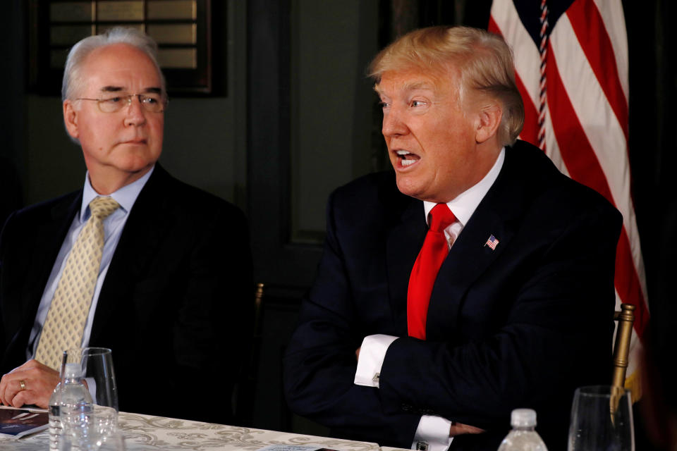 Health and Human Services Secretary Tom Price and President Donald Trump have continued paying cost-sharing reduction payments, but have not guaranteed that they will continue, a move that has scared away many insurers from the ACA exchanges. (Reuters)