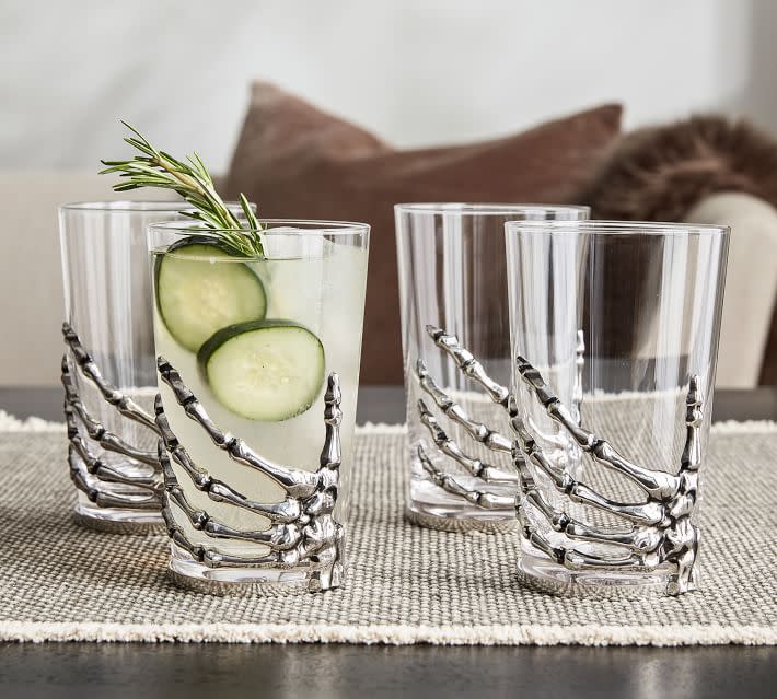 4) Skeleton Hand Highball Glass