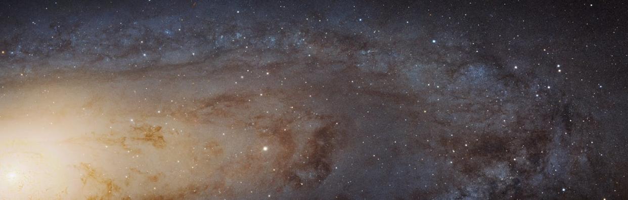 A mosaic of the Andromeda Galaxy, compiled from 7,398 exposures taken by the Hubble telescope. <a href="https://science.nasa.gov/mission/hubble/science/explore-the-night-sky/hubble-messier-catalog/messier-31/" rel="nofollow noopener" target="_blank" data-ylk="slk:(NASA/ESA);elm:context_link;itc:0;sec:content-canvas" class="link ">(NASA/ESA)</a>