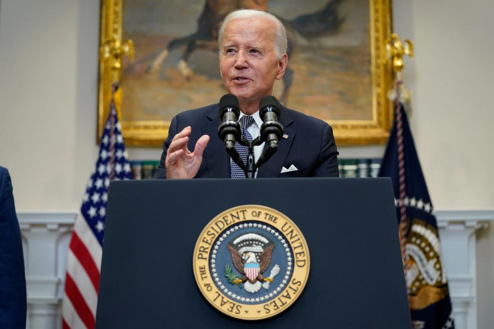President Joe Biden speaks in the Roosevelt Room of the White House, Friday, June 30, 2023, in Washington. The Biden administration is moving forward on a new student debt relief plan after the Supreme Court struck down his original initiative to provide relief to 43 million borrowers.