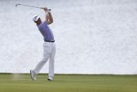 Sep 24, 2017; Atlanta, GA, USA; Justin Thomas plays his shot from the on the eighth fairway during the final round of the Tour Championship golf tournament at East Lake Golf Club. Mandatory Credit: Brett Davis-USA TODAY Sports