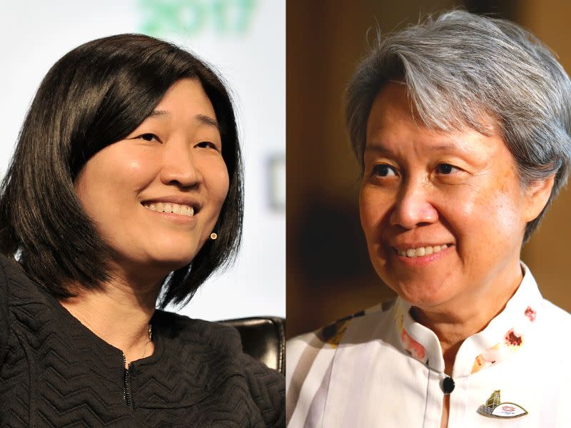 Ho Ching (right) and Jenny Lee (left), who are in Forbes' World's 100 Most Powerful Women List 2023.