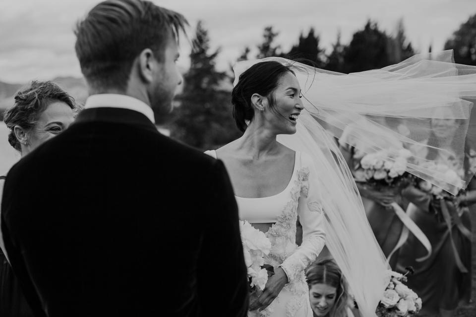 The social media star married photographer Luke Shadbolt at Rippon Hall in Lake Wanaka—a biodynamic vineyard that believes that the energy and love from each wedding goes into the earth and helps the grapes grow.