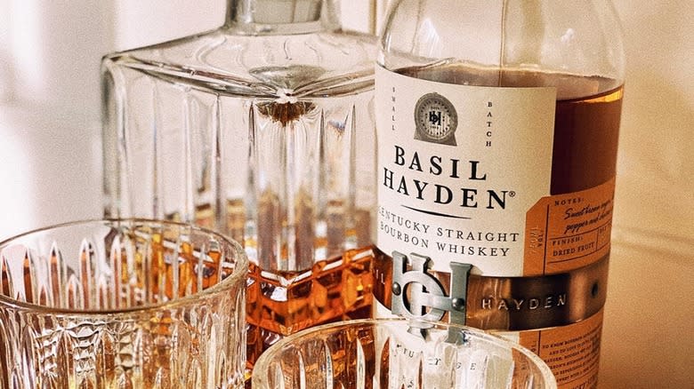 Basil Hayden with glasses