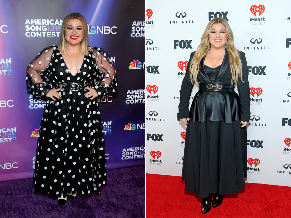 Kelly Clarkson, pictured here in 2022 (left) and in March 2023 (right)