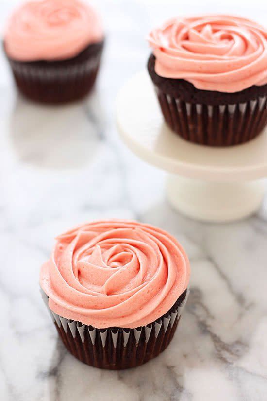 Nutella Stuffed Chocolate Raspberry Cupcakes