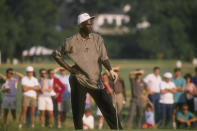 Michael Jordan is seen at a golfing event.