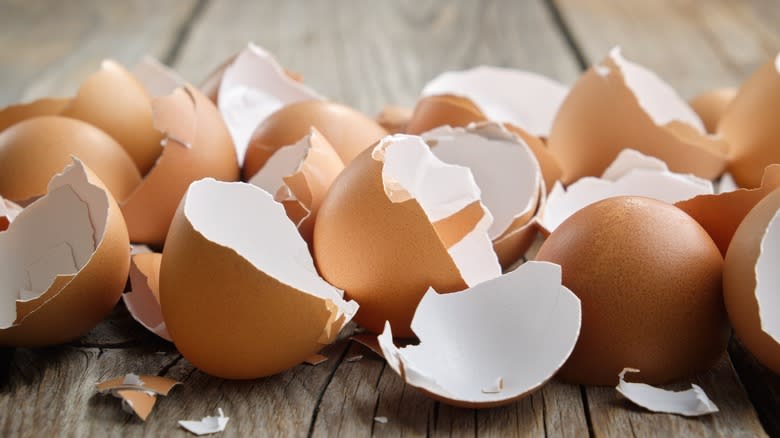 cracked egg shells