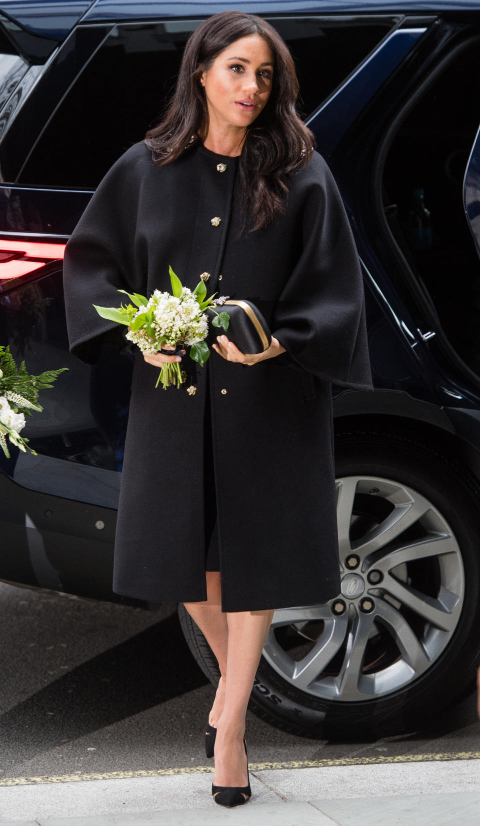 The Duchess of Sussex arrives at New Zealand House in London [Photo: Getty]