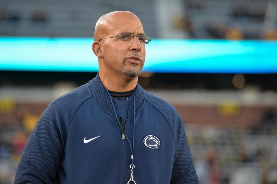 Penn State Nittany Lions head coach James Franklin looks on before the game against the Iowa Hawkeyes at Kinnick Stadium. (USA Today)