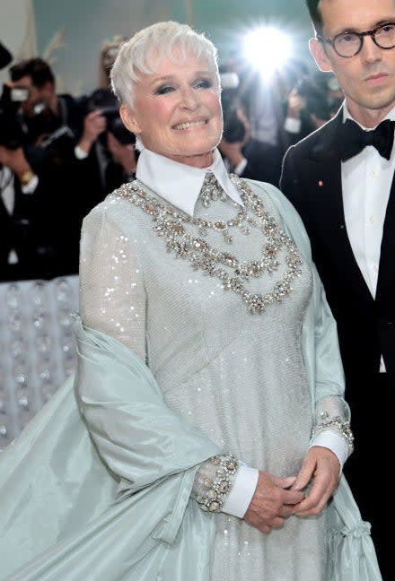 A closeup on Glenn Close