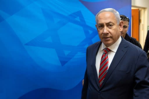 Israeli Prime Minister Benjamin Netanyahu arrives to chair a cabinet meeting in Jerusalem ahead of a European tour set to be dominated by strategic differences on Iran