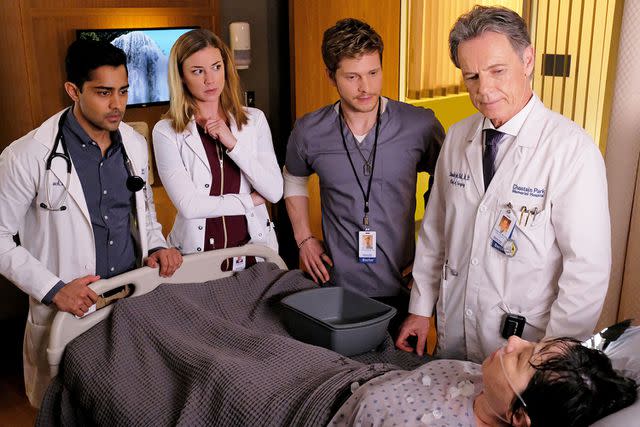 <p>FOX Image Collection/Getty</p> From left: Manish Dayal, Emily VanCamp, Matt Czuchry and Bruce Greenwood on 'The Resident'