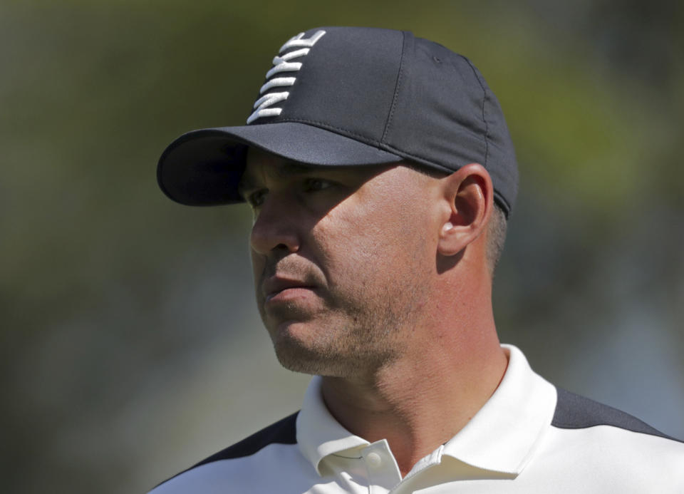 Brooks Koepka walks off the 14th green during the first round of the PGA Championship golf tournament, Thursday, May 16, 2019, at Bethpage Black in Farmingdale, N.Y. (AP Photo/Charles Krupa)