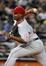 NEW YORK, NY - APRIL 15: Jerome Williams of the Los Angeles Angels of Anaheim pitches against the New York Yankees at Yankee Stadium on April 15, 2012 in the Bronx borough of New York City. In honor of Jackie Robinson Day, all players across Major League Baseball will wear number 42(Photo by Nick Laham/Getty Images)