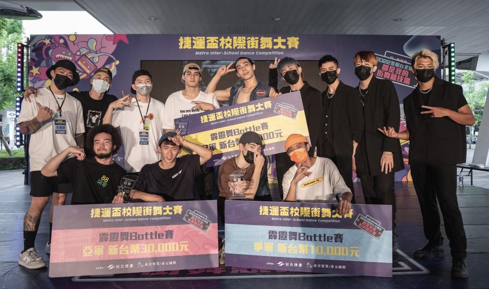 霹靂舞Battle前三名合照。大會提供