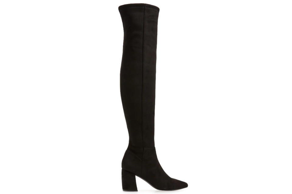 black boots, over the knee, thigh high, steve madden